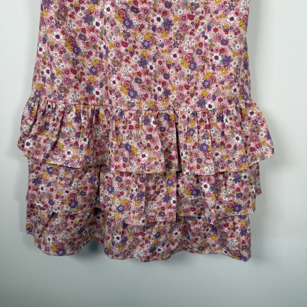 Sugar + Lips Dress Floral Pink XS Ruffle Spring Summer Short - Picture 4 of 6